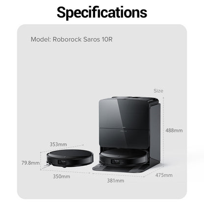Roborock Saros 10R Robot Vacuum Black
