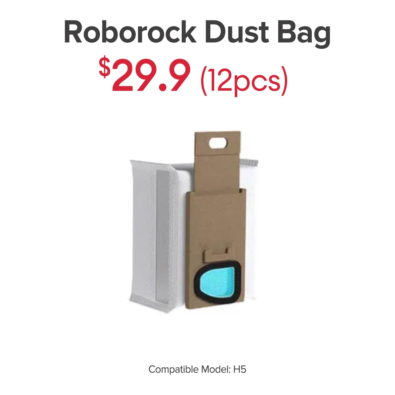Dust Bag for Roborock H5 Cordless Vacuum Cleaner