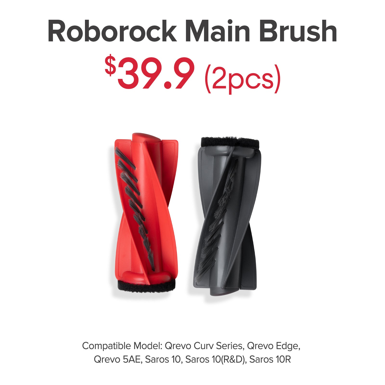 Main Brush for Roborock Qrevo Curv Series, Qrevo Edge, Qrevo 5AE, Saros 10&10R