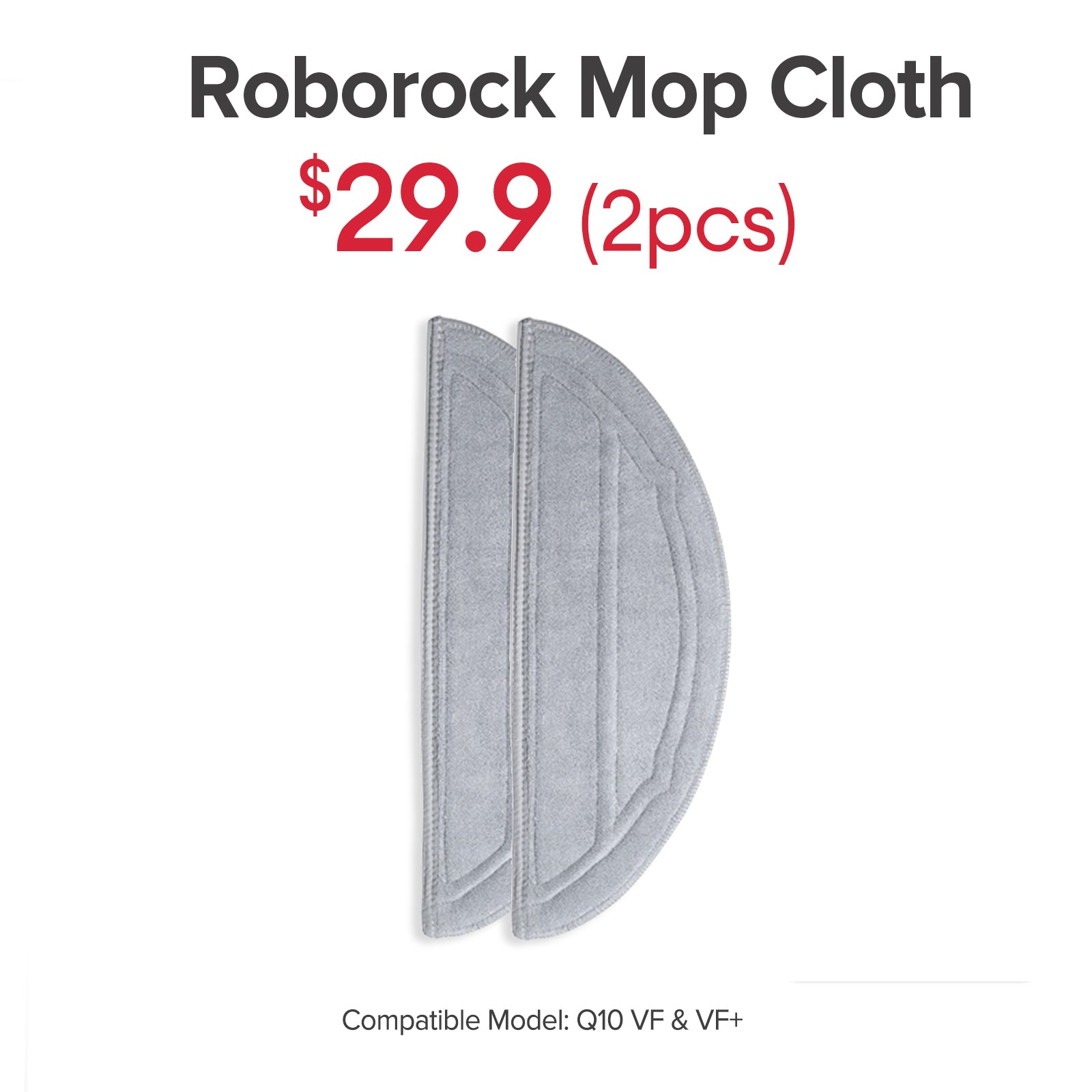 Mop Cloth for Roborock Q10 VF, Q10 VF+