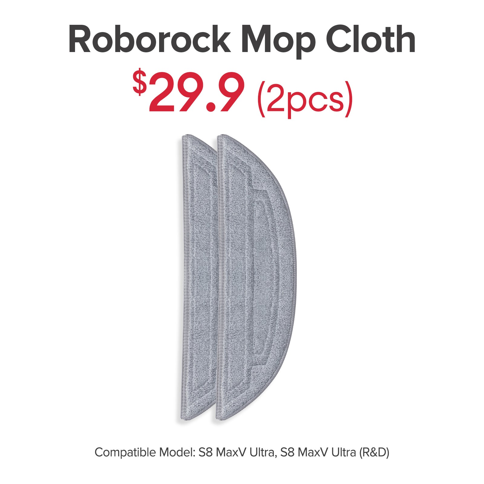 Mop Cloth for Roborock S8 MaxV Ultra/S8 MaxV Ultra(R&D)