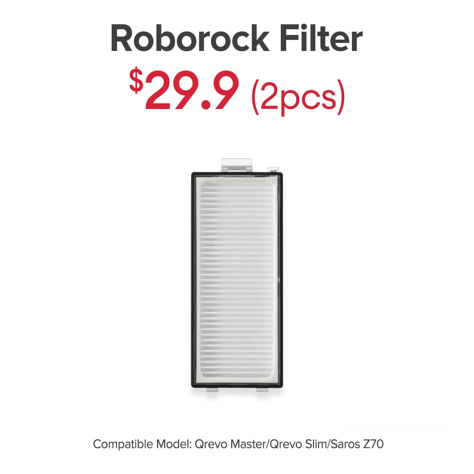 Filter for Roborock Qrevo Master/Qrevo Slim/Saros Z70