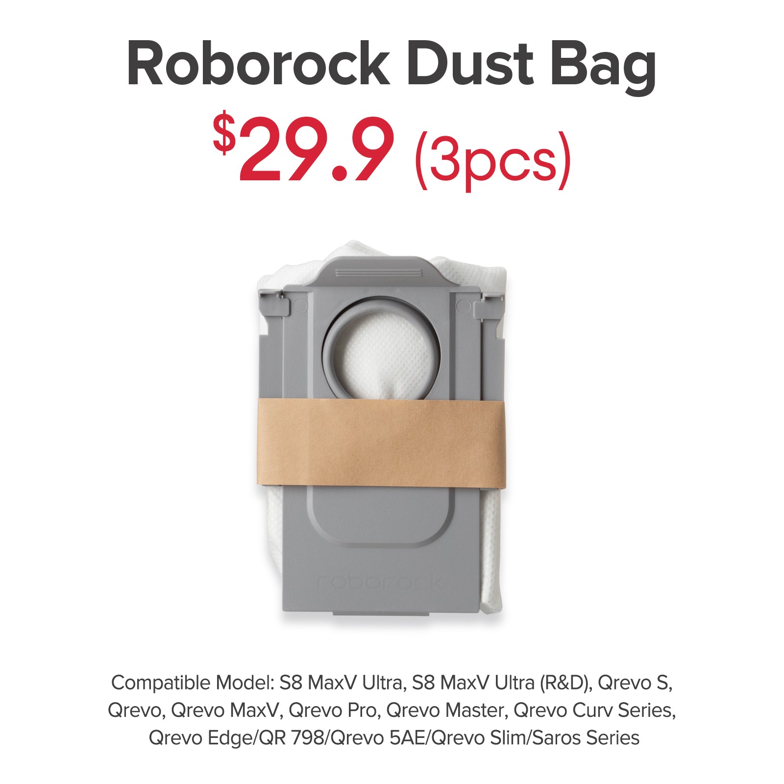 Dust Bag for Roborock S8 MaxV Ultra/Qrevo Series/Saros Series
