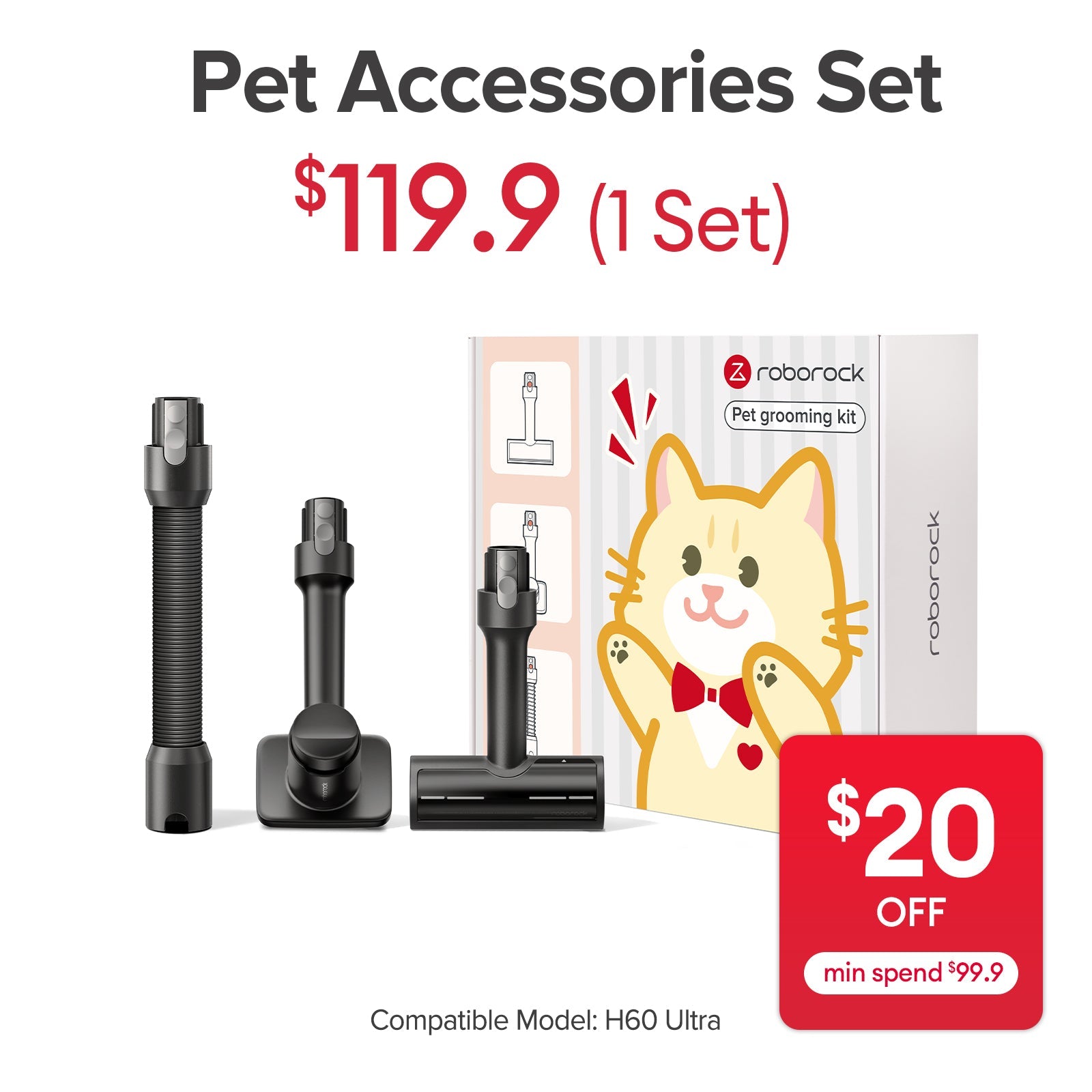 Pet Grooming Set For Roborock H60 Ultra
