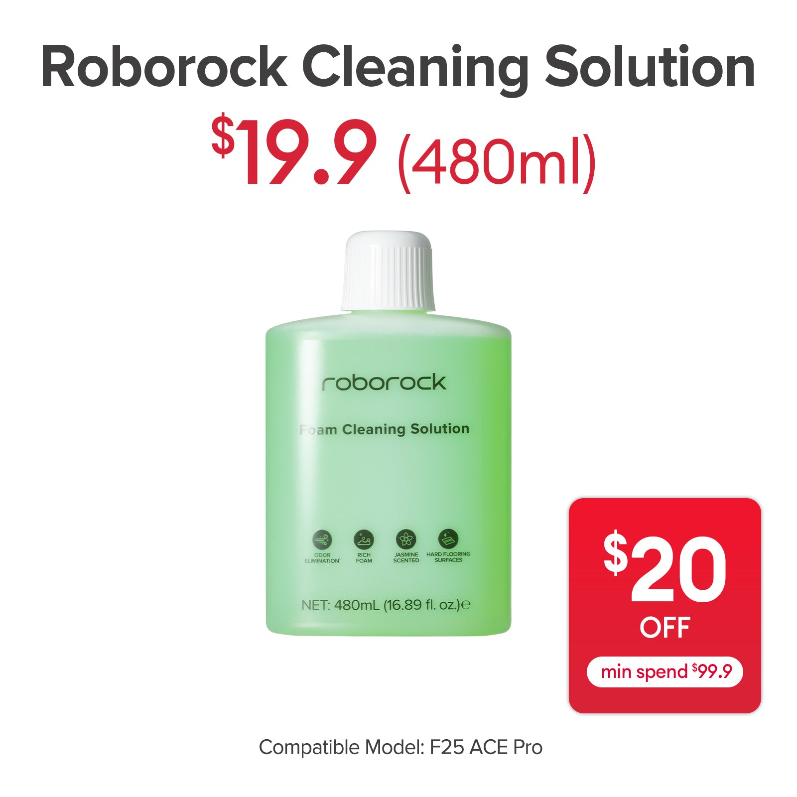 Roborock Foam Cleaning Solution Only For F25 ACE Pro