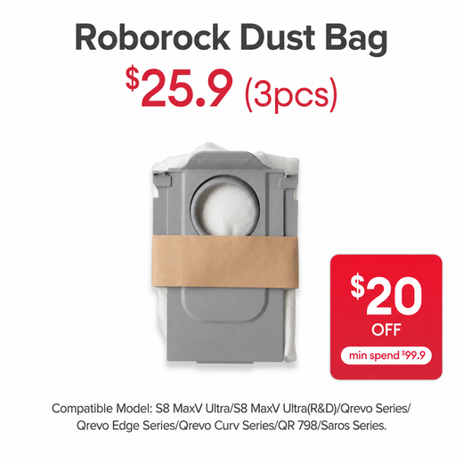 Dust Bag for Roborock S8 MaxV Ultra/Qrevo Series/Saros Series