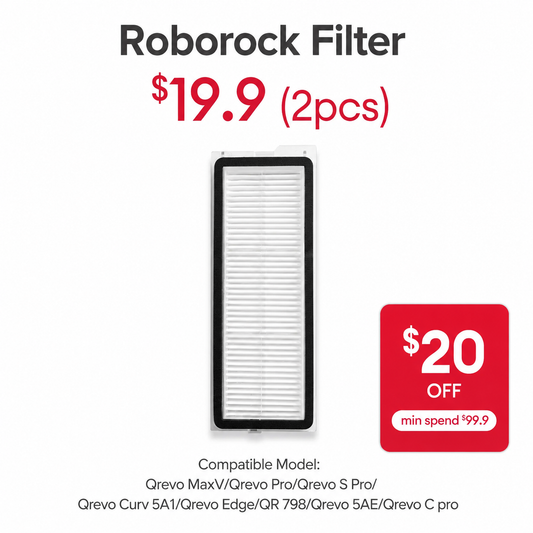 Filter for Roborock QR 798/Qrevo MaxV/Qrevo Pro/Qrevo C Pro/Qrevo Edge/Qrevo 5AE/ Qrevo S Pro