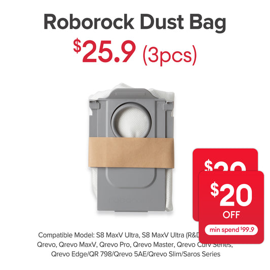 Dust Bag for Roborock S8 MaxV Ultra/Qrevo Series/Saros Series