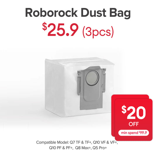 Dust Bag for Roborock Q7 TF, Q7 TF+, Q10 VF, Q10 VF+, Q10 PF, Q10 PF+