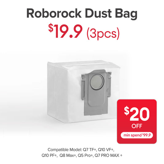 Dust Bag for Roborock Q7 TF, Q7 TF+, Q7 PRO MAX, Q7 PRO MAX+, Q10 VF, Q10 VF+, Q10 PF, Q10 PF+