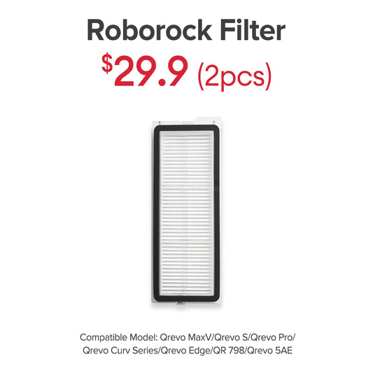 Filter for Roborock QR 798/Qrevo MaxV/Qrevo S/Qrevo Pro/Qrevo Curv Series/Qrevo Edge/Qrevo 5AE