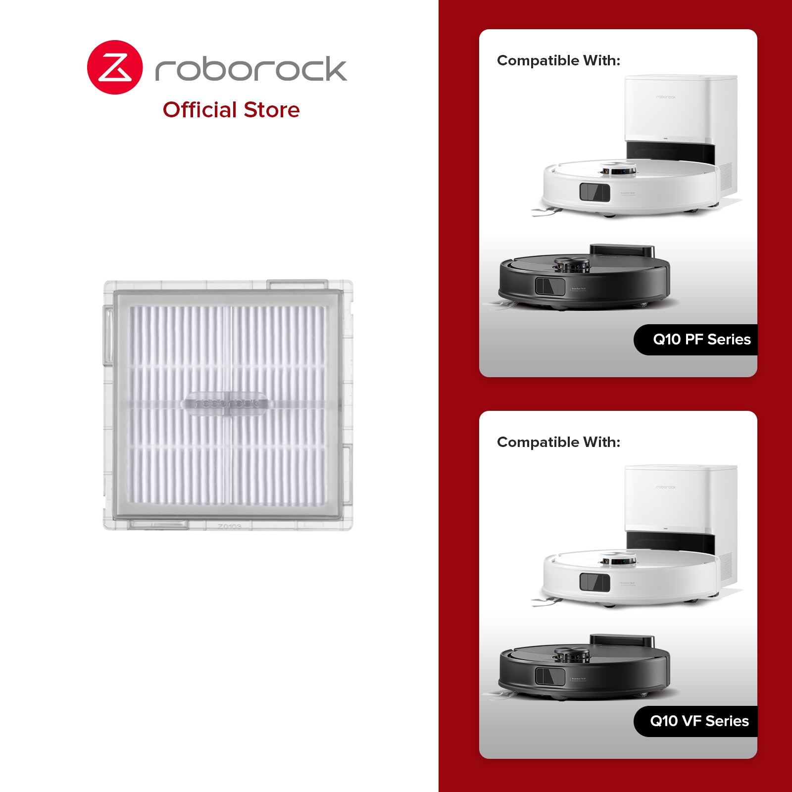 Filter for Roborock Q10 PF+, Q10 PF, Q10 VF+, Q10 VF
