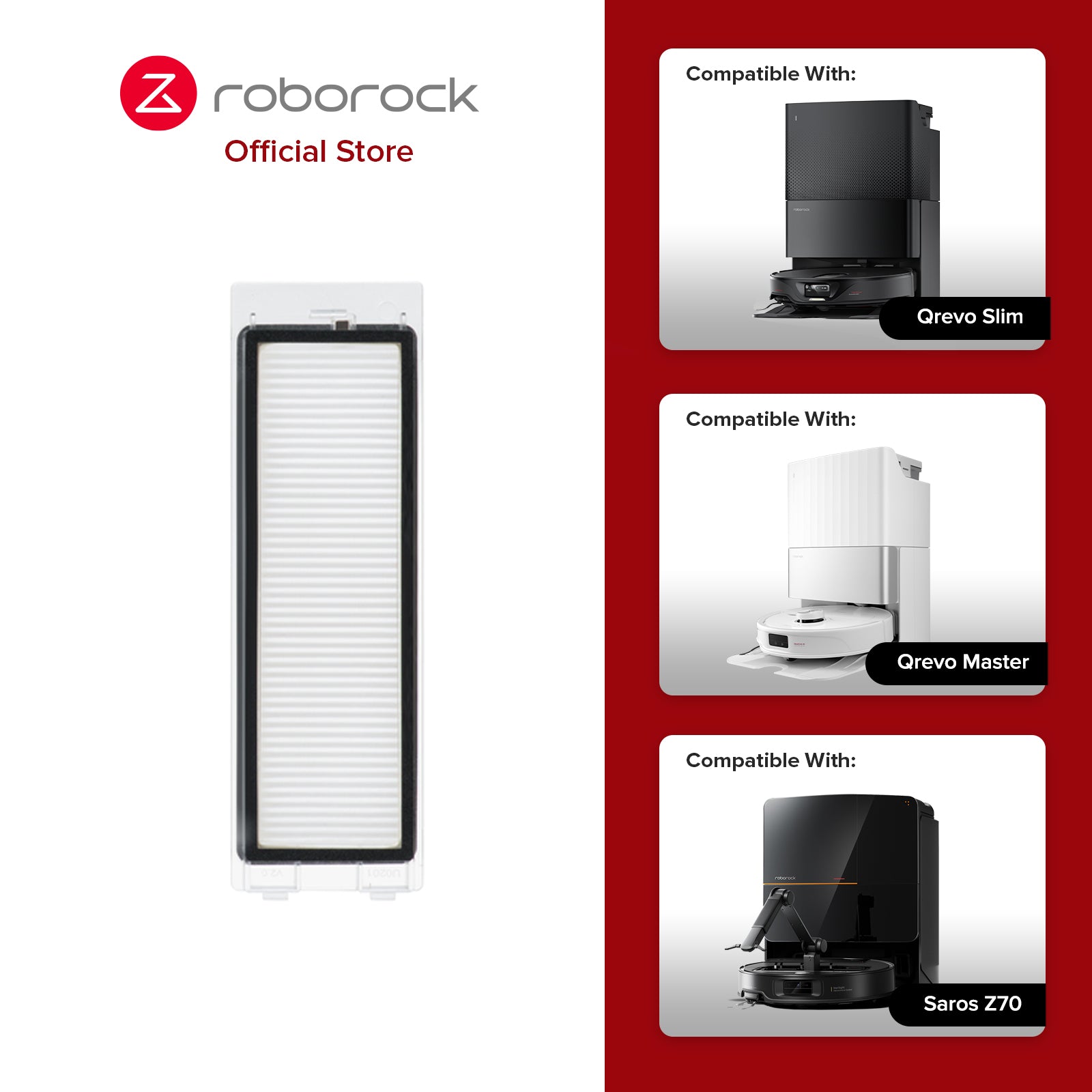 Filter for Roborock Qrevo Master/Qrevo Slim/Saros Z70