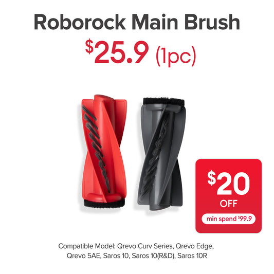 Main Brush for Roborock Qrevo Curv Series, Qrevo Edge, Qrevo 5AE, Saros 10&10R,Saros 10 R&D