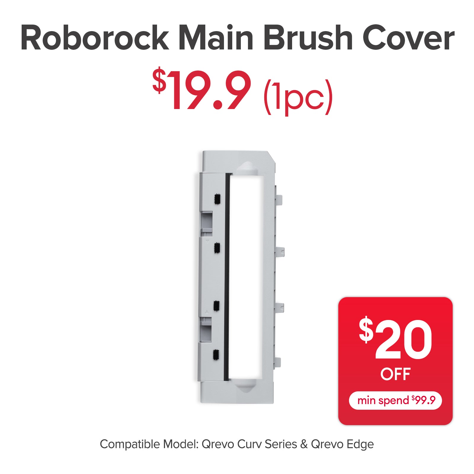 Main Brush Cover for Roborock Qrevo Curv Series, Qrevo Edge