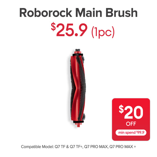 Main Brush for Roborock Q7 TF, Q7 TF+, Q7 PRO MAX, Q7 PRO MAX+