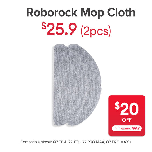 Mop Cloth for Roborock Q7 TF, Q7 TF+, Q7 PRO MAX, Q7 PRO MAX+