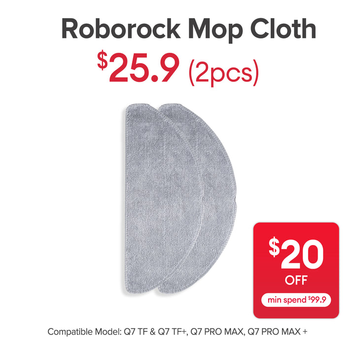 Mop Cloth for Roborock Q7 TF, Q7 TF+, Q7 PRO MAX, Q7 PRO MAX+