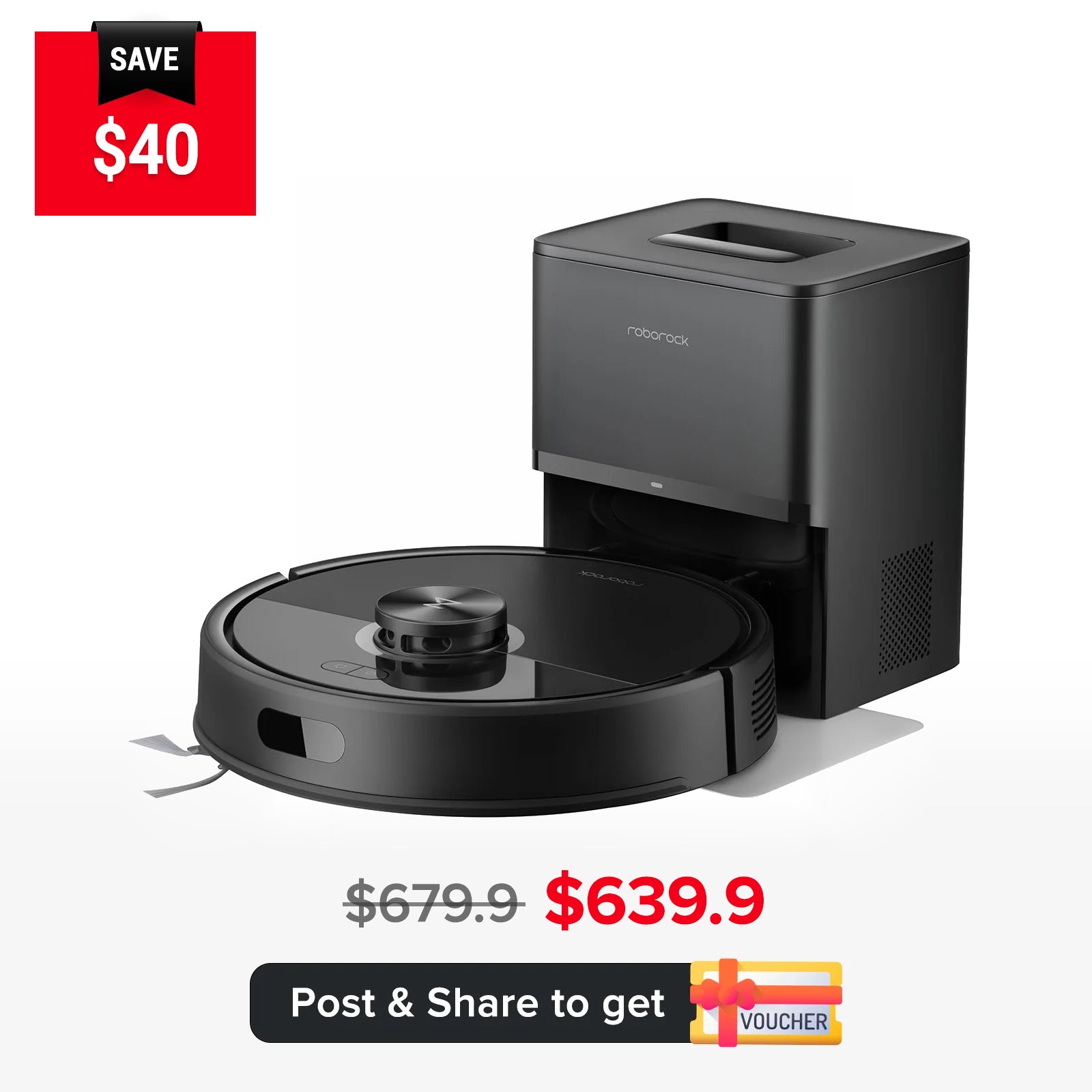 New Launch Roborock Q10 PF+ Robot Vacuum Black/White(Pre-Order)