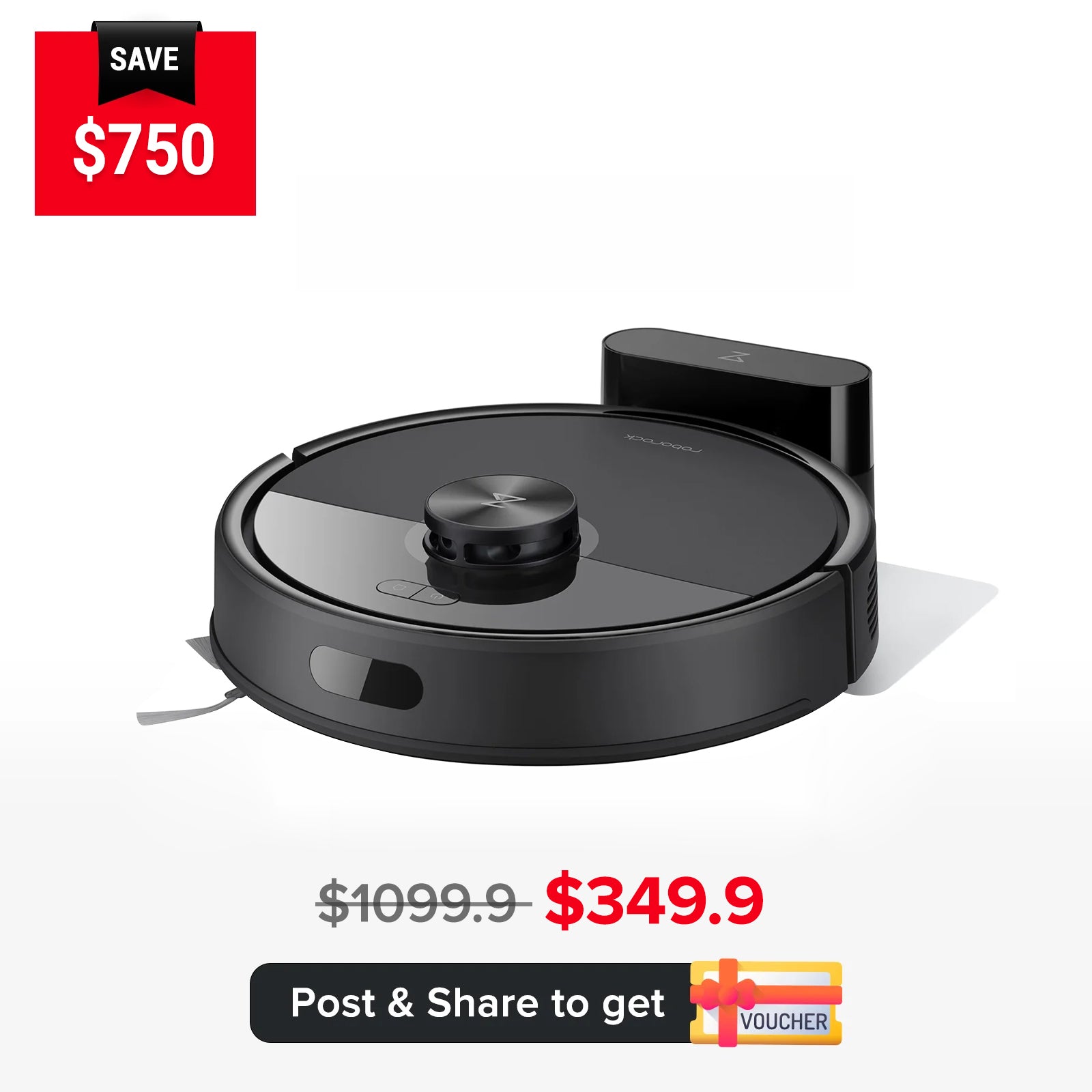 New Launch Roborock Q7 TF Robot Vacuum EU 2Pin White/Black