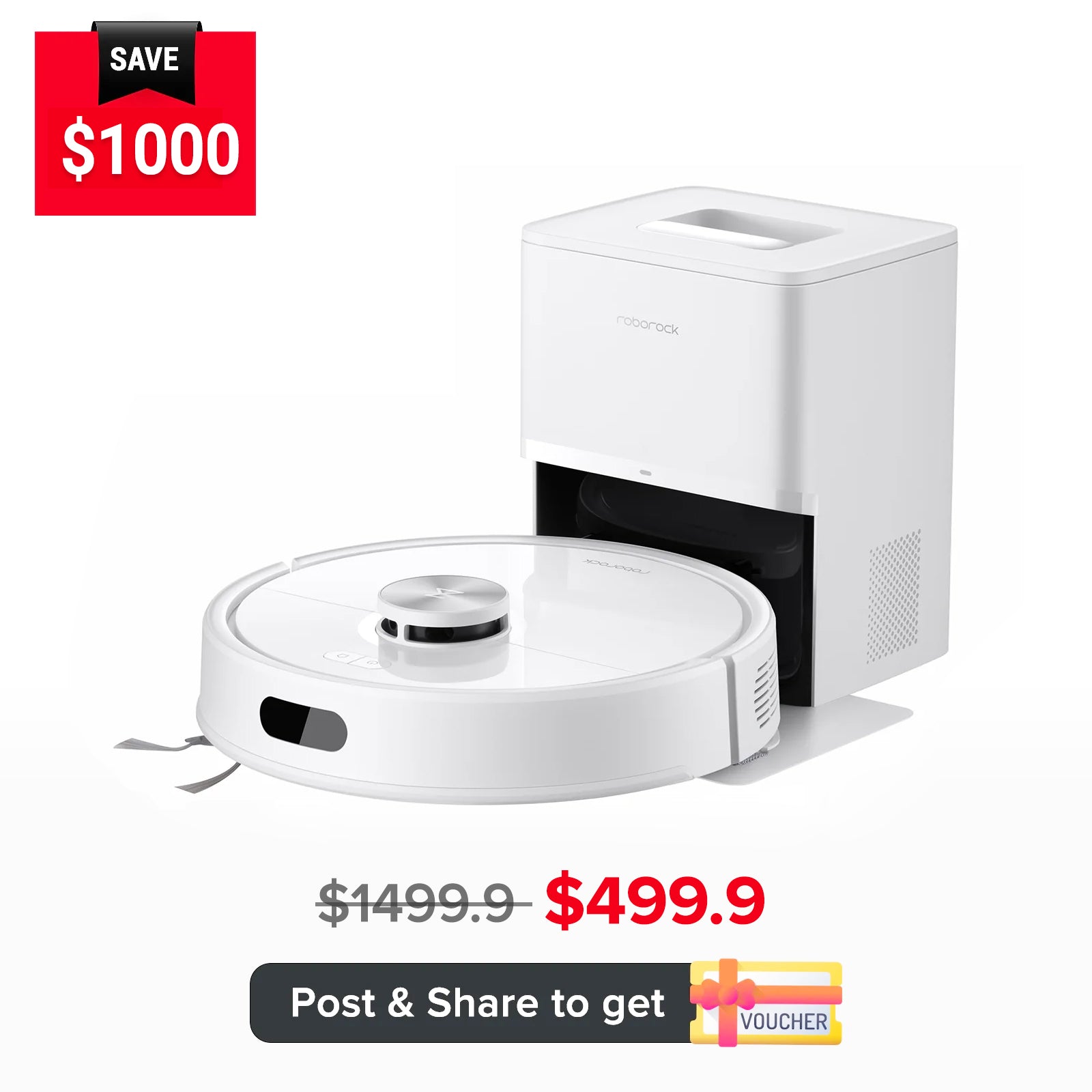 New Launch Roborock Q7 TF+ Robot Vacuum Black/White