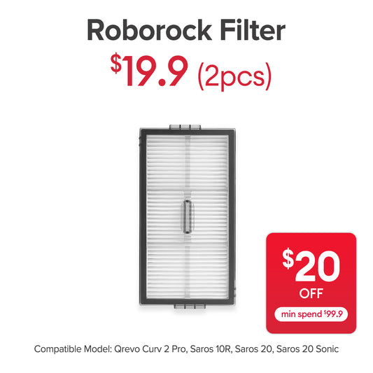 Filter for Roborock Saros 10R , Qrevo Curv 2 Pro, Saros 20, Saros 20 R&D