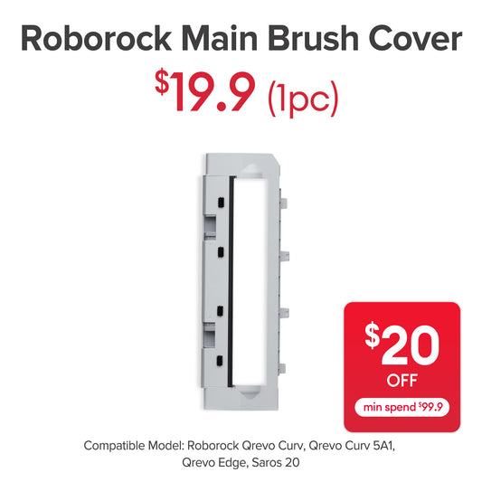 Main Brush Cover for Roborock Qrevo Curv, Qrevo Curv 5A1, Qrevo Edge,  Saros 20, Saros 20 R&D