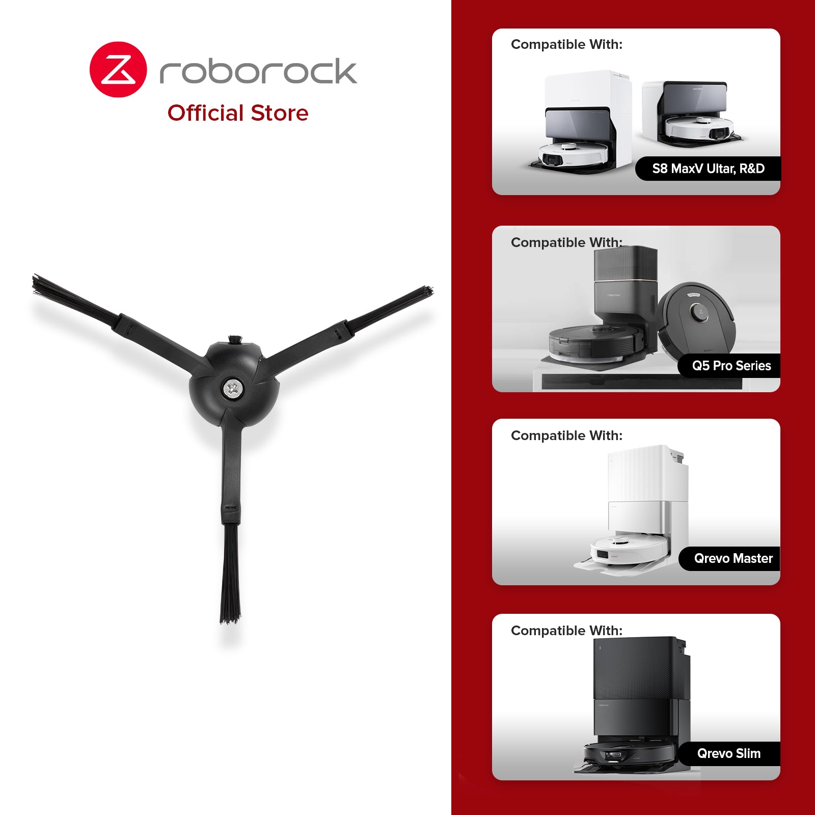 Side Brush for Roborock S8 MaxV Ultra, S8 MaxV Ultra (R&D), Qrevo S, Qrevo Pro, Qrevo Master, Qrevo Slim