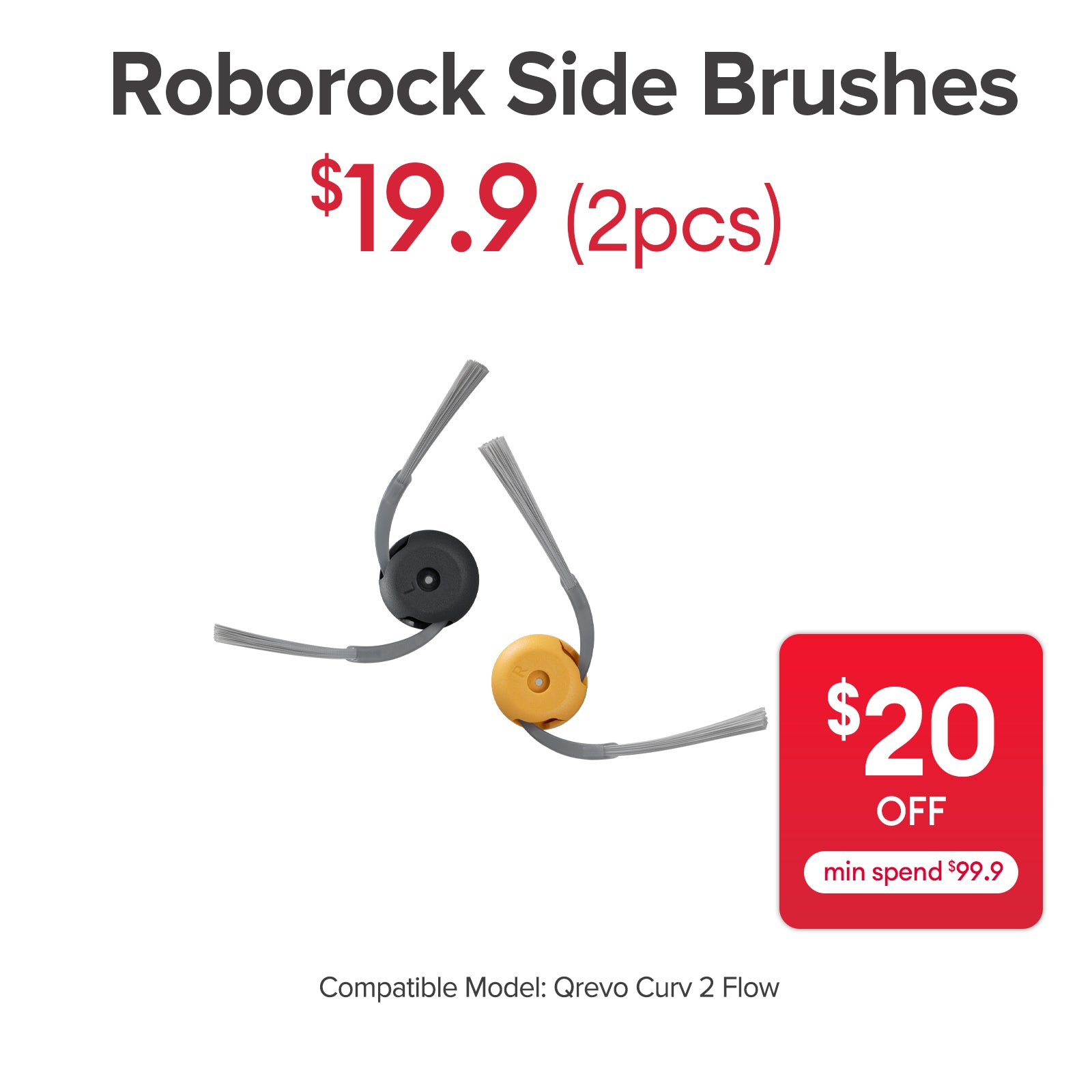 Side Brush for Roborock Qrevo Curv 2 Flow